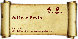 Vallner Ervin névjegykártya