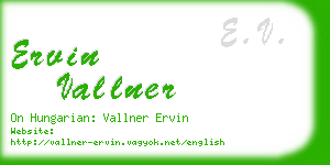 ervin vallner business card